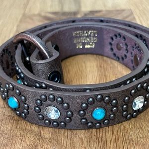 Belt bundle - turquoise and rhinestone belt - brown belt